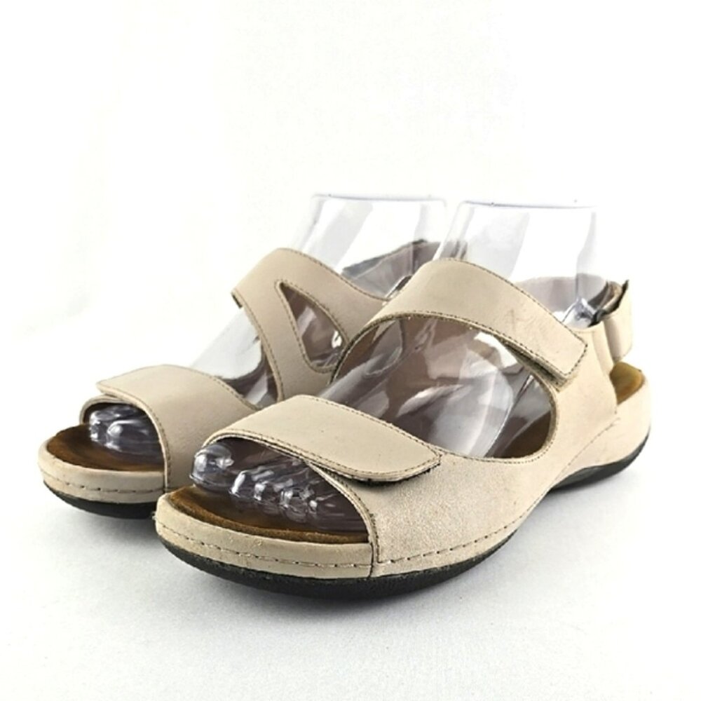 Wolky Liana Women's Beige Tan Leather Adjustable Straps Walking Sandal Size 37